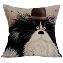 Cat Linen Cushion Cover by Ljojo - Home Decor Pillowcase 45*45cm