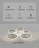 Ljojo Modern Acrylic Iron Ceiling Fan Light with Dimmable Remote Control