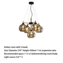 Ljojo Magic Bean Glass Pendant Light Modern Nordic Bedroom Chandelier Glass Living Room Decor