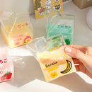 Ljojo 380ml Kawaii Milk Carton Glass Cup Strawberry Peach Theme