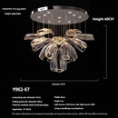 Ljojo Luxury Petal Chandelier Glass Hanging Lamps for High Ceiling Decor