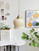 Ljojo Luxury Brass Pendant Lights with Resin Shade for Home Decor