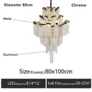 Ljojo Luxury Italy Designer Tassel Chandelier Aluminum Chain Living Room Lighting Fixtures