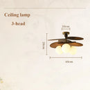 French Retro Ceiling Chandelier with Grass Woven Glass, LED Lighting for Living & Dining Room by Ljojo