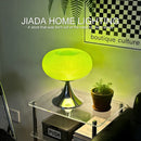 Green Apple Glow Stained Glass Table Lamp Minimalist LED Bedroom Study Reading Ornament Ljojo