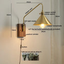 Ljojo LED Glass Copper Wall Sconce Modern Stair Light Fixtures for Home Decor