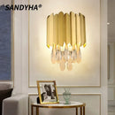 Ljojo Modern Crystal Wall Lamp for Bedroom | Minimalist Dark Living Room Lighting