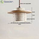 LED Pendant Lights Yellow Travertine Earthen Jar Chandelier for Living Room by Ljojo