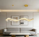 Minimalist Art Silk Ribbon LED Pendant Lights Chandelier for Home Decor by Ljojo