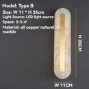 Ljojo Luxury Copper Wall Lamps for Living Room Staircase Corridor Marble Wall Lighting
