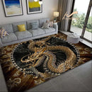 Dragon Rose Pattern Rug Non-slip Mat for Bedroom Living Room by Ljojo.