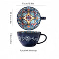 Ljojo 13.5 oz Bohemian Morning Tea Ceramic Coffee Mug for Family, Colleagues, Teachers, Wives, Husbands