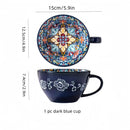 Ljojo 13.5 oz Bohemian Morning Tea Ceramic Coffee Mug for Family, Colleagues, Teachers, Wives, Husbands