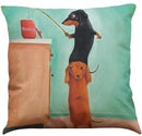Dachshund Linen Pillowcase 45*45cm by Ljojo: Cozy Decor for Car, Bedroom, Sofa & Kids