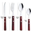 Ljojo 24-Piece Stainless Steel Wooden Handle Cutlery Set