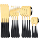 Ljojo 16-Piece Stainless Steel Cutlery Set - Silverware Spoon Knife Fork Tableware