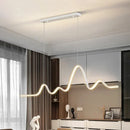 Ljojo Minimalist LED Wavy Chandelier for Kitchen Island & Bar Lighting