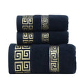 Ljojo Luxury Grey Cotton Towels Set: 1 Bath Towel, 2 Hand Towels - Quick Dry & Absorbent