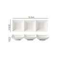 Ljojo Matte Ceramic Seasoning Dish 3 Grids Sushi Plate Molecular Cuisine Tableware