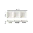 Ljojo Matte Ceramic Seasoning Dish 3 Grids Sushi Plate Molecular Cuisine Tableware
