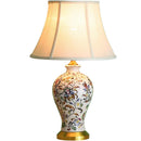 Ljojo American Style Bedside Lamp with Painted Patterns for Home Decoration