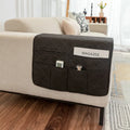 Ljojo Modern Armrest Pad With Storage Layer for Sofa, All Seasons, Khaki Gray