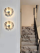 Ljojo Marble Wall Lamp for Hotel Bedroom & Living Room - Wabi Sabi Style Premium Bedside Light