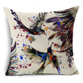 Ljojo Linen Cushion Cover 45x45cm, Flower & Animal Design for Sofa & Bed