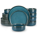 Ljojo 18/36 Piece Blue Ceramic Dinnerware Set Vertical Edge Reactive Glaze