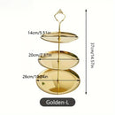 Ljojo 2/3 Layer Stainless Steel Cake Stand Fruit Tray Dessert Rack Gold Silver