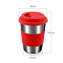 Ljojo 304 Stainless Steel Coffee Cup with Cover, Portable Travel Mug, 350ml