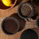 Black Quartz Stone Planet Bowl by Ljojo: Volcanic Stone Tableware for Molecular Cuisine