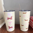 Ljojo 550ml Stainless Steel Thermal Tumbler with Straw - Kawaii Design