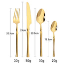 Ljojo 24-Piece Stainless Steel Cutlery Set: Black Silverware Flatware Fork Knife Spoon