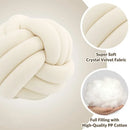 Cream White Art Deco Striped Knot Pillow - Handmade Soft Modern Cozy Decor for Home & Sofa.rm Ljojo