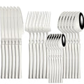 Ljojo 24-Piece Stainless Steel Cutlery Set - Knife Fork Spoon Dinnerware Silverware