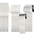 Ljojo 24-Piece Stainless Steel Cutlery Set - Knife Fork Spoon Dinnerware Silverware