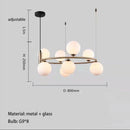 Nordic Glass Ball LED Chandelier for Dining Room | Elegant Pendant Lights Luminaires by Ljojo
