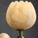 Art Deco Natural Marble Wall Lamp Flower Shape Brass E14 Bulb - Ljojo