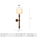 French Medieval Solid Wood Walnut/Black Wall Lamp LED E27 for Living Room by Ljojo