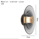 LED Wall Lamp Modern Round Gray Amber Glass Sconce Foyer Bedroom Aisle Decoration Ljojo