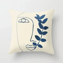 Ljojo Minimal Line Abstract Sun Pattern Plush Pillow Case