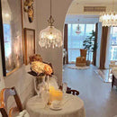 French Crystal Hanging Lamp Luxury Small Chandelier Light for Porch and Balcony by Ljojo