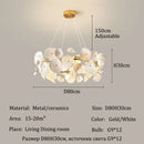 Ljojo Modern Lotus Leaf Ceramics Chandelier Hanging Pendant Lights Home Decor