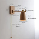 Ljojo LED Walnut Ash Wood Wall Sconce with Pull Chain Switch