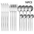Ljojo 16-Piece Stainless Steel Tableware Set for Home, Hotel, and Restaurant
