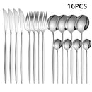 Ljojo 16-Piece Stainless Steel Tableware Set for Home, Hotel, and Restaurant