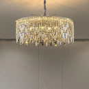Gold Starry Crystal Chandelier for Villa Attic Bedroom - Ljojo Luxe Hanging Lamp