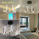 Ljojo Modern U Shape Dining Room Chandelier LED Light Fixtures