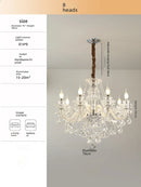 French Crystal Chandelier Light Luxury Dining Room Bedroom Decoration Ljojo Retro American Glamorous